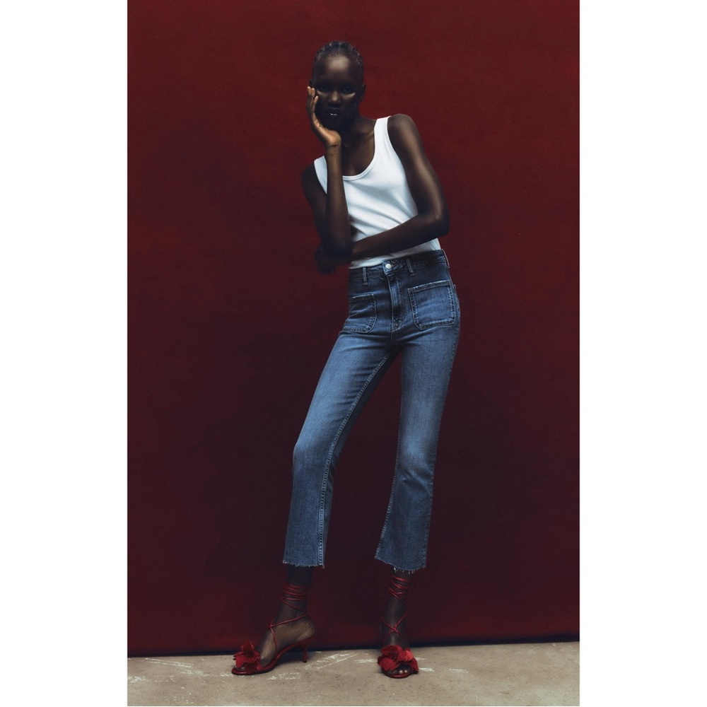 Zara Sailor Cropped Flare Jeans
